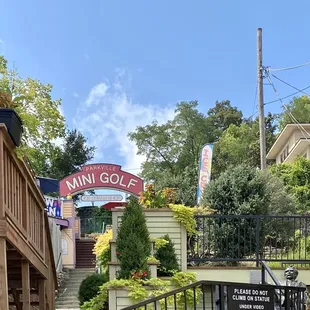 the entrance to the golf course
