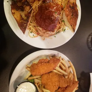 two plates of food