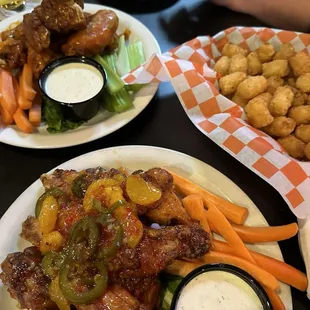 Best wings in SE Aurora!  Nashville Hot and Sweet Chili Ribs