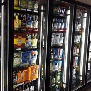 refrigerators in a grocery store