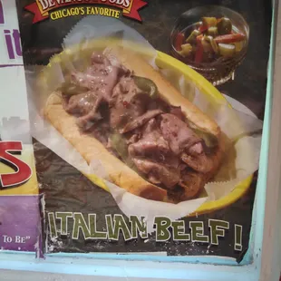 a sign for italian beef