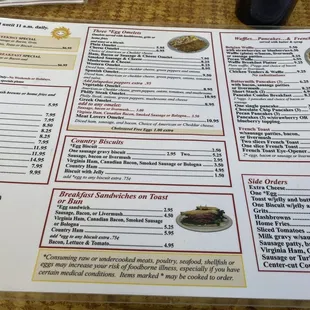 the menu