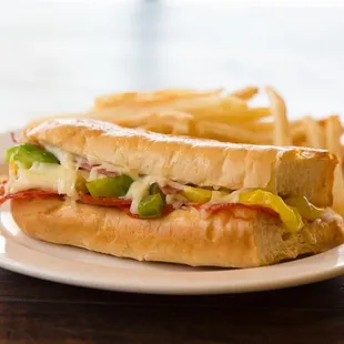 a sandwich and french fries