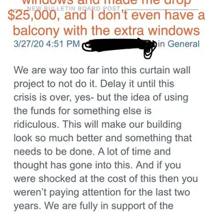 Rude reply to request to refund expensive window project