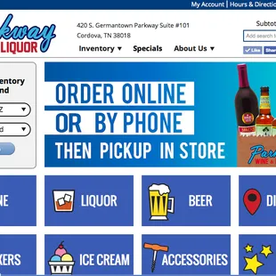 Here's our new site! You can order online or by phone and pick up in store! Our full inventory and pricing is online. We special order too!