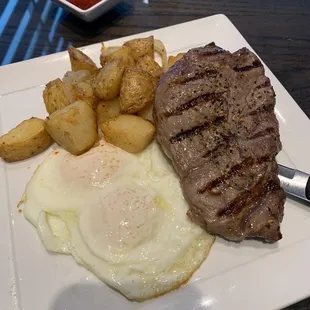 Steak and eggs