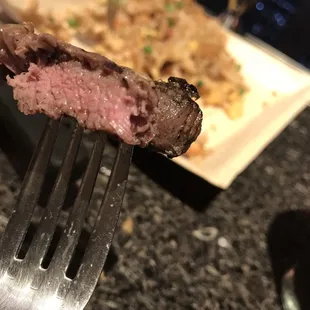 Medium rare steak