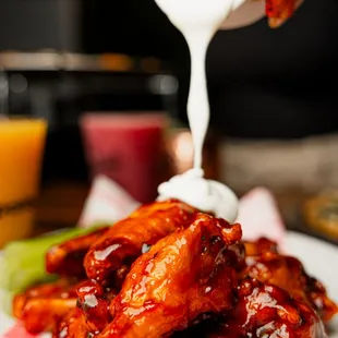 chicken wings and fried chicken, food