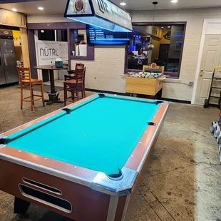 Pool table in back