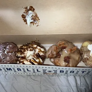 Blueberry, turtle cheesecake, maple bacon, lemon
