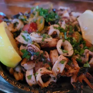 Grilled calamari was so salty.