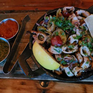 Grilled calamari was a salt lick.