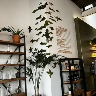 Menu on the wall right as you enter