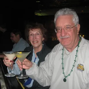 Enjoying our cocktails