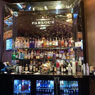 the back of the bar