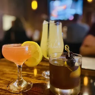 a variety of cocktails