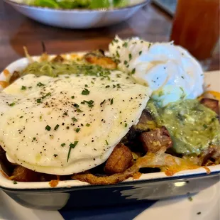 Southwestern Hash topped with perfectly cooked fried egg