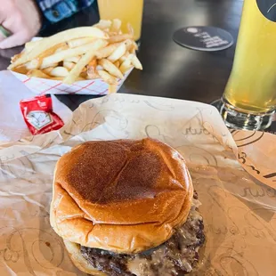 Burger and fries