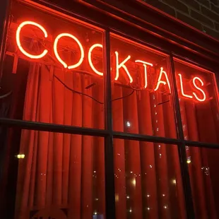 Neon sign in the entry stairway!