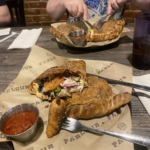 Huge calzones at Parlour.