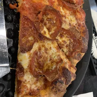 Hot honey pepperoni pizza