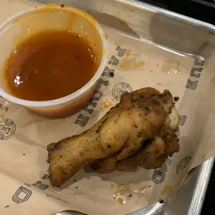 Wings with tropical habanero sauce on the side