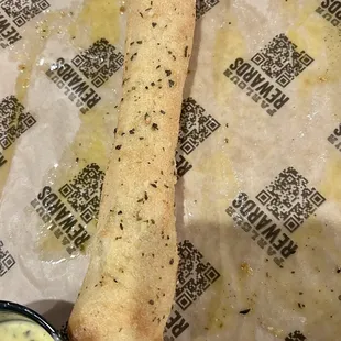 Big damn breadstick. There were four or five on the tray.