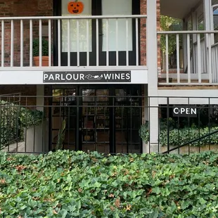 the entrance to parlour wines