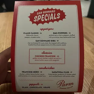 Special Menu