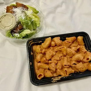 Rigatoni Carbone &amp; Small Caesar Salad