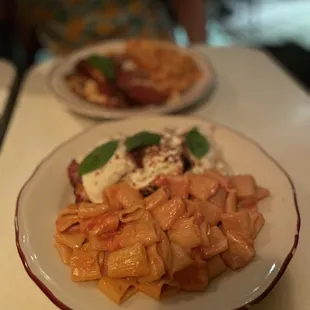 Chicken parm platter but upgrades to Rigatoni Carbone - please do this!!!