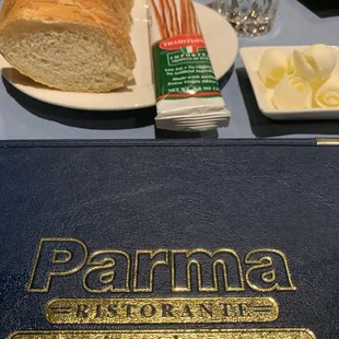 Parma menu with those bread sticks