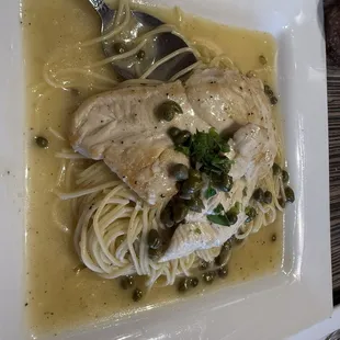 Chicken piccata , the sauce is divine.