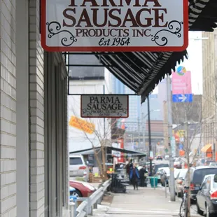 New signage for our storefront, view walking toward Downtown PGH