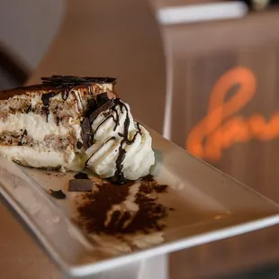 a piece of cake on a plate