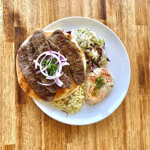 Beef &amp; Lamb Gyro plate