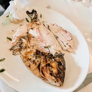 a plate of fish on a table