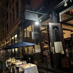 Entrance and outdoor seating