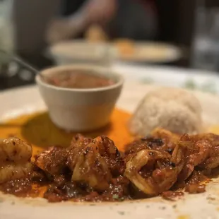 Spicy shrimp, beans, and rice