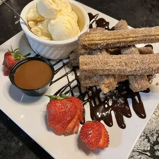 This is the Churros but we added ice cream to call it  Churros A La Mode