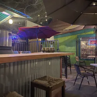 Outdoor patio and bar