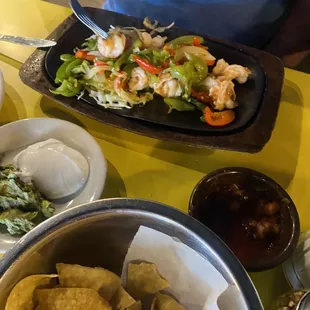 Shrimp Fajitas de Camaron - Platter