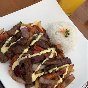 Lomo Saltado is fire  the best Peruvian restaurant in Downey.