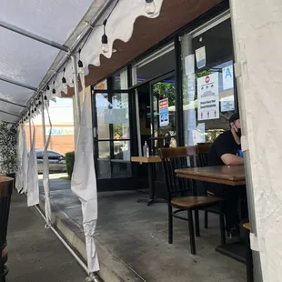 outside