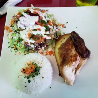 1/4 Pollo Papas Fritas y Ensalada O Arroz
