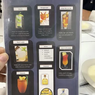 Cocktail menu