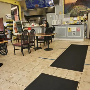 the inside of a restaurant