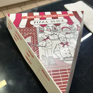 Box the individual pizza slice comes in.