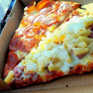 Hawaiian and Pepperoni slices