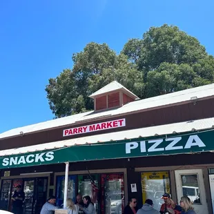 people eating outside